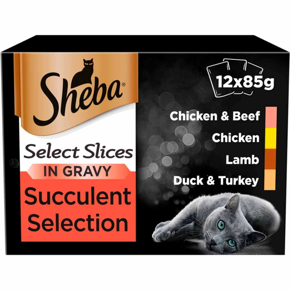Sheba Select Slices Succulent Cat Food Pouches in Gravy 85g Case of 4 x 12 Pack Image 2
