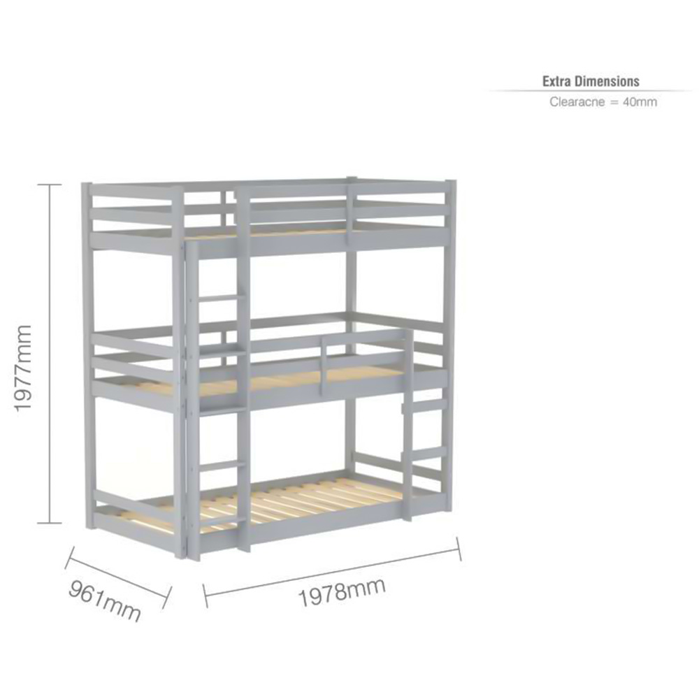 Tressa Grey Triple Bunk Bed Image 4