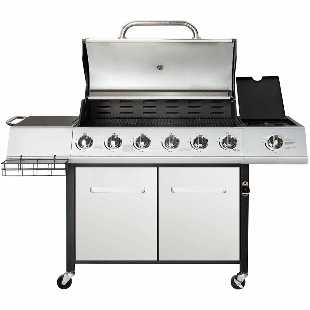 Charles Bentley Premium 6 + 1 Burner Gas BBQ Silver Image 3