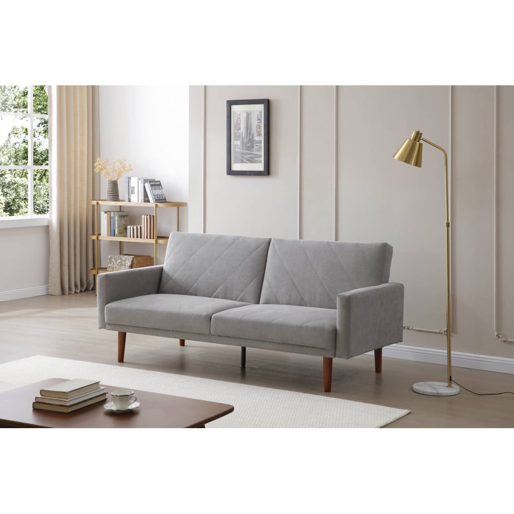 Shankar Relax 3 Seater Mustard Linen Effect Sofa Bed Image 5