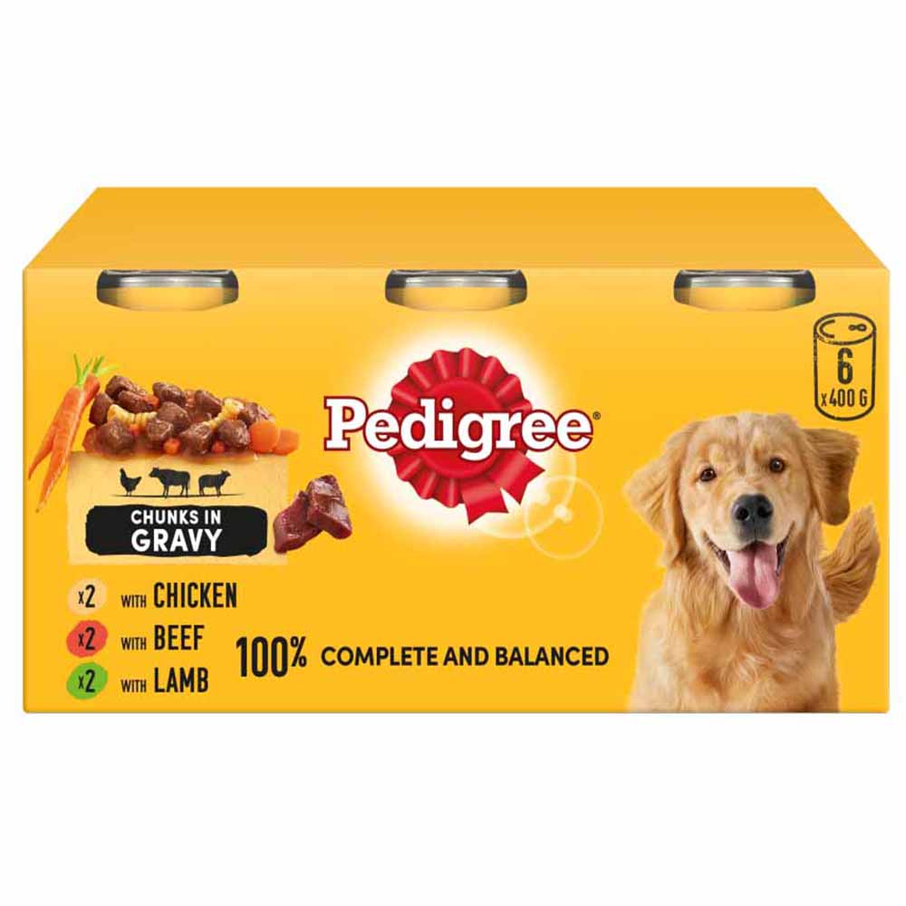 Pedigree Country Casseroles in Gravy Adult Wet Dog Food Tins 6 x 400g Image 1