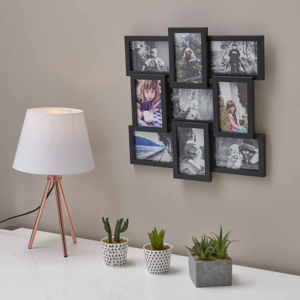 Wilko Black 9 Multi Aperture Photo Frame 6 x 4 Inch Image 2