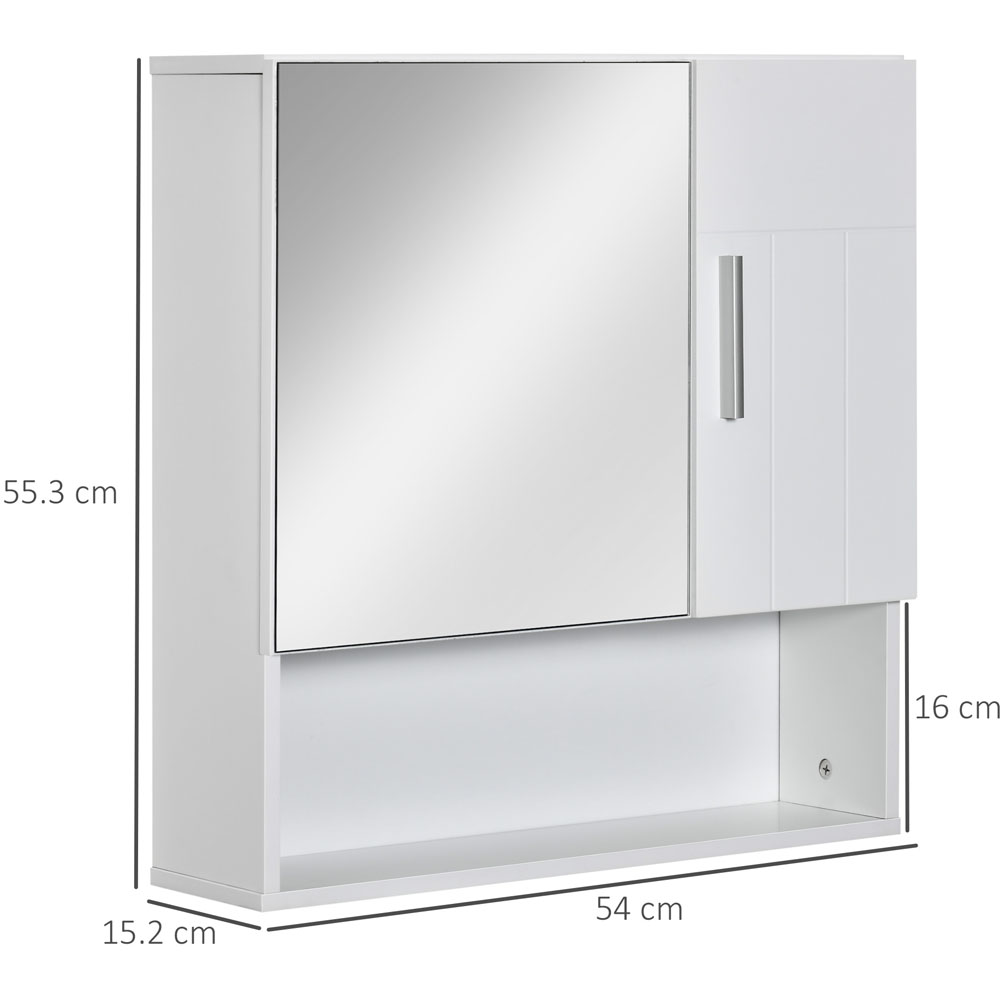 Kleankin White Organiser Mirror Bathroom Cabinet Image 5