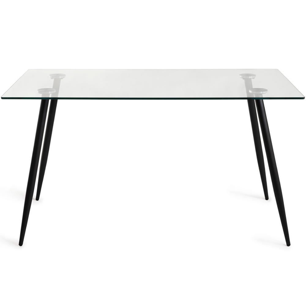 Bentley Designs Martini 6 Seater Clear Tempered Glass Dining Table Image 3