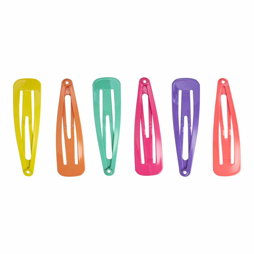 Wilko Kids Bright Snap Clips 6 Pack Image 1