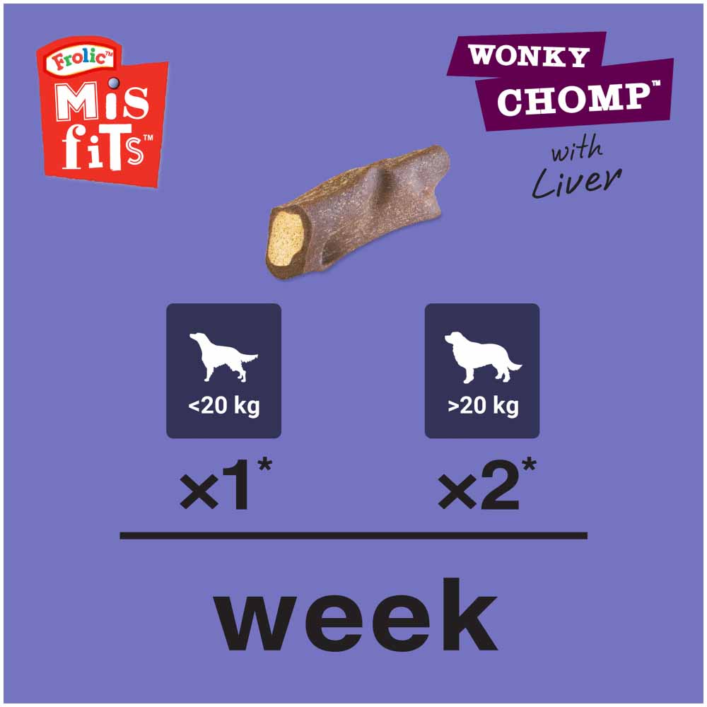 Misfits Wonky Chomp Adult Medium Dog Treats Liver 2 Stick 170g Image 6