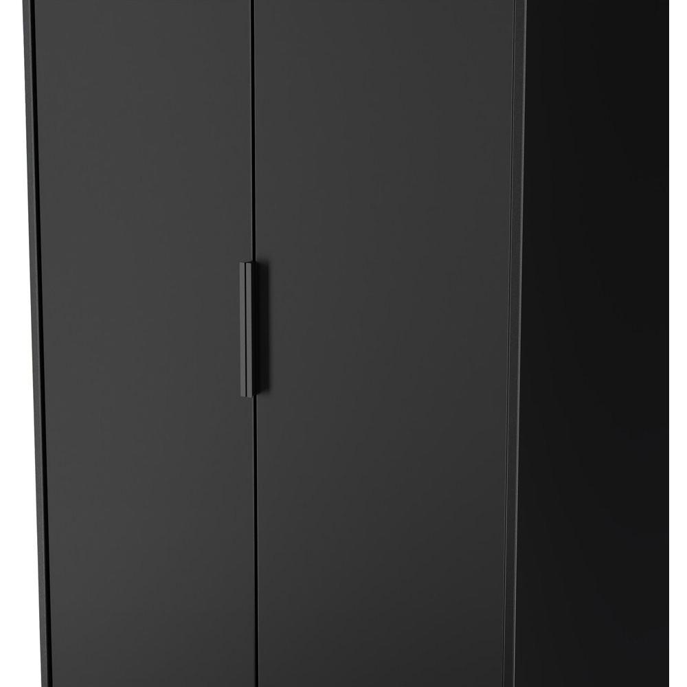 Crowndale Hong Kong 2 Door Matt Black Tall Wardrobe Ready Assembled Image 6