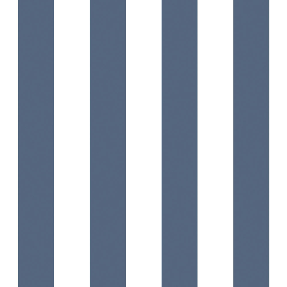 Galerie Deauville 2 Large Striped Navy Blue and White Wallpaper Image 1