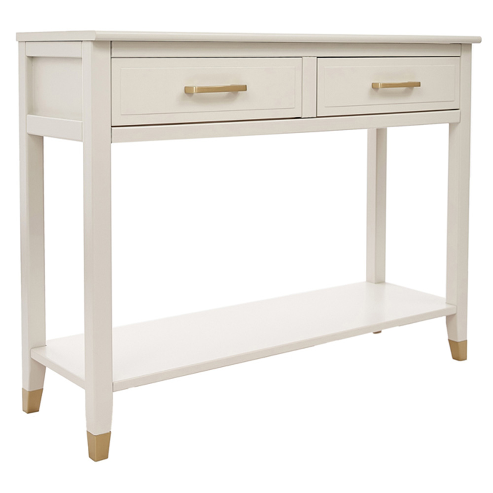 Palazzi 2 Drawers White Console Table Image 2