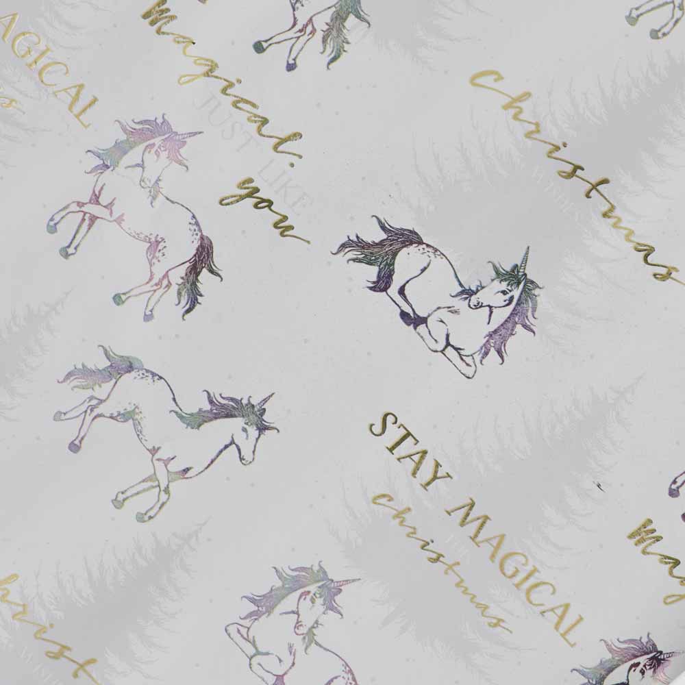 Wilko 4m Dreamland Unicorn Christmas Wrapping Paper Image 2