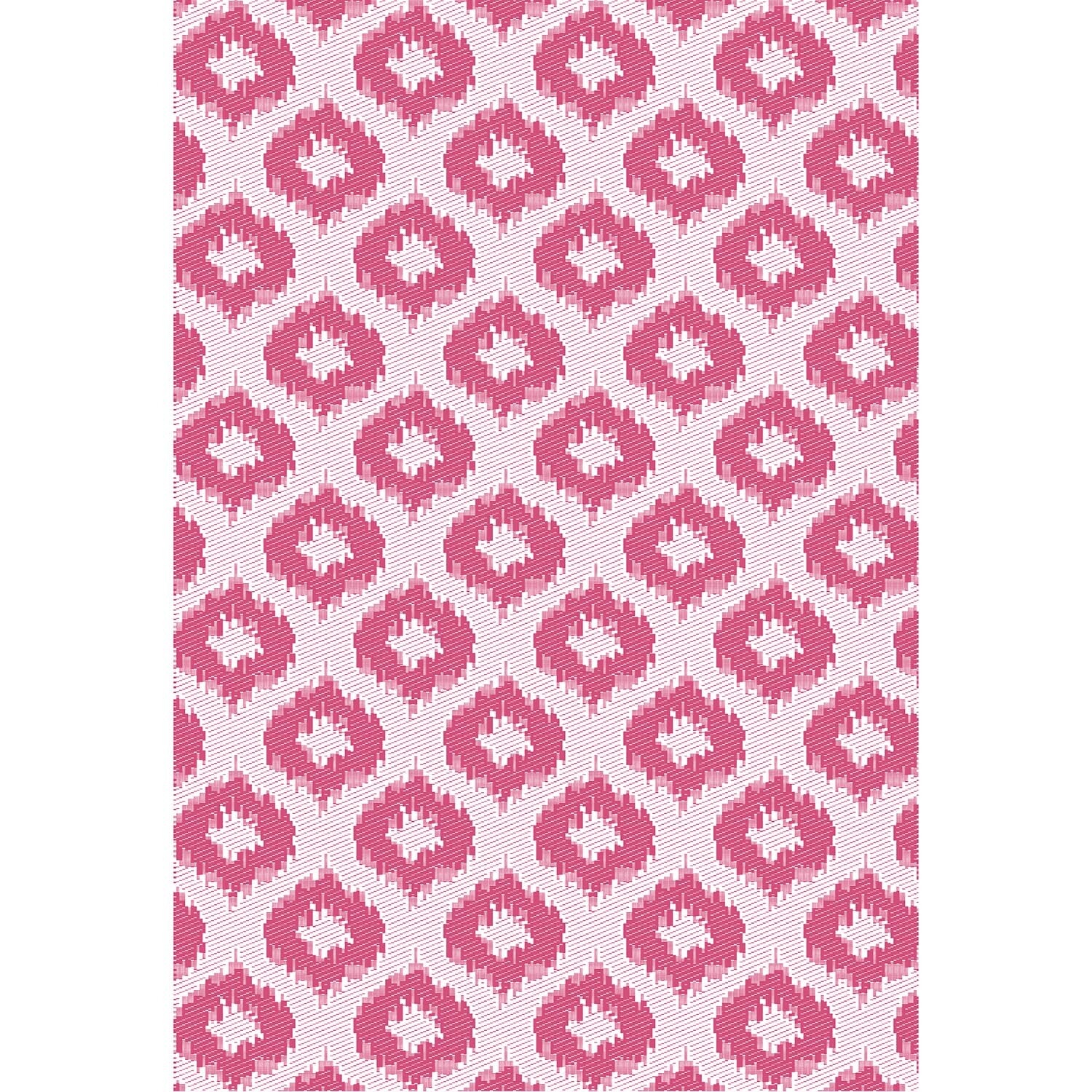 Distressed Geo Outdoor Rug - Pink Image 1