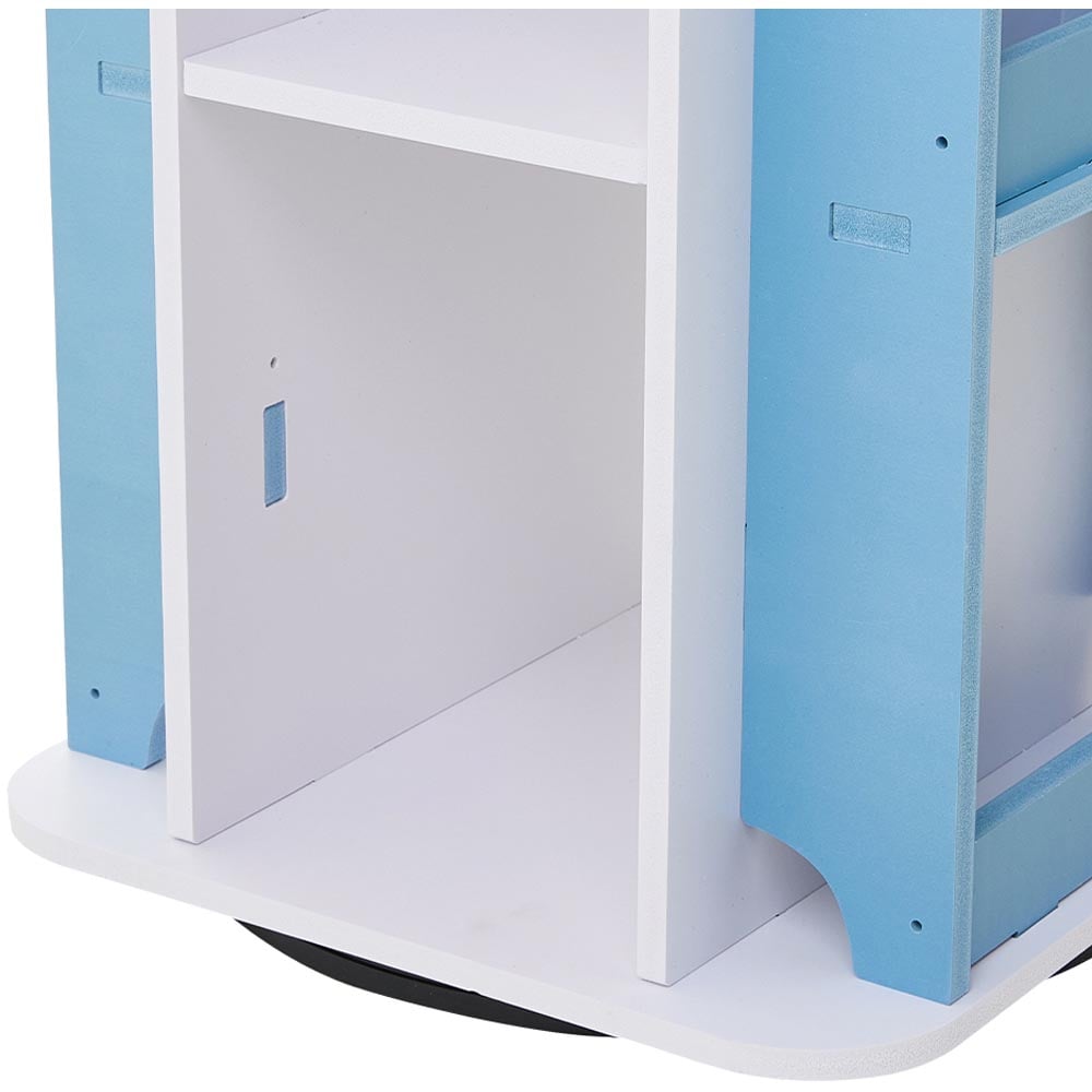 Living and Home 4 Tier Blue and White Castle Style Kids Rotatable Open Bookcase Image 5