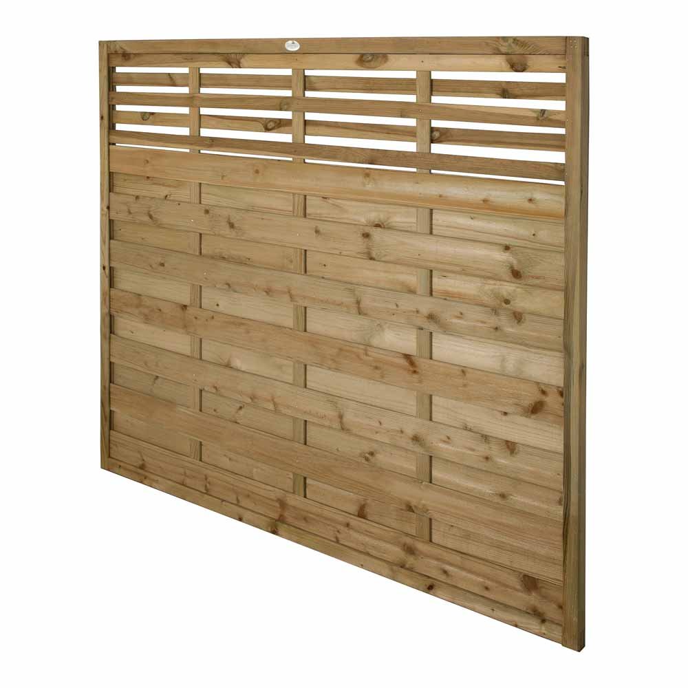 Forest Garden 6 x 5ft Pressure Treated Decorative Kyoto Fence Panel Image 2