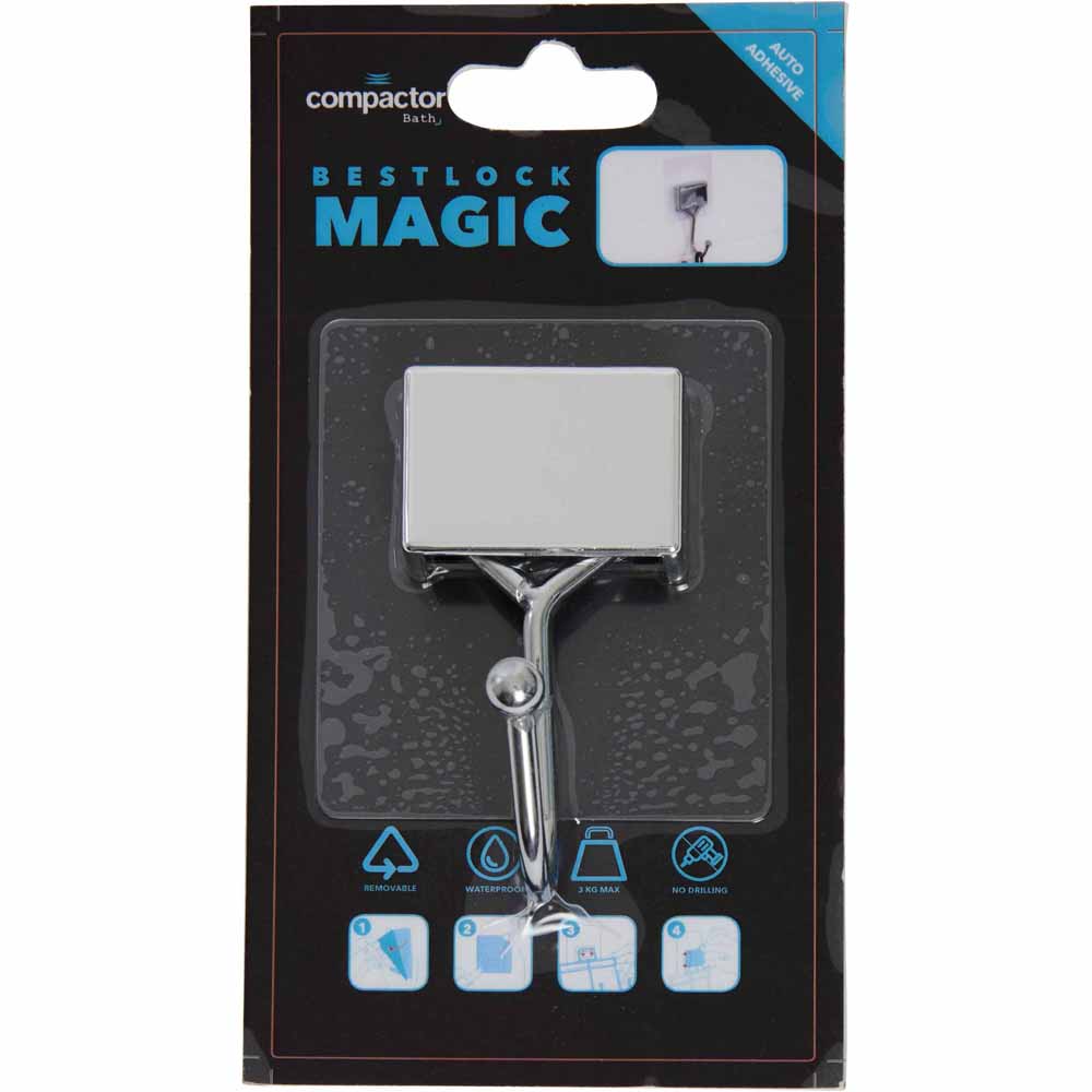 Bestlock Removable Self Adhesive Chrome Hook Wilko