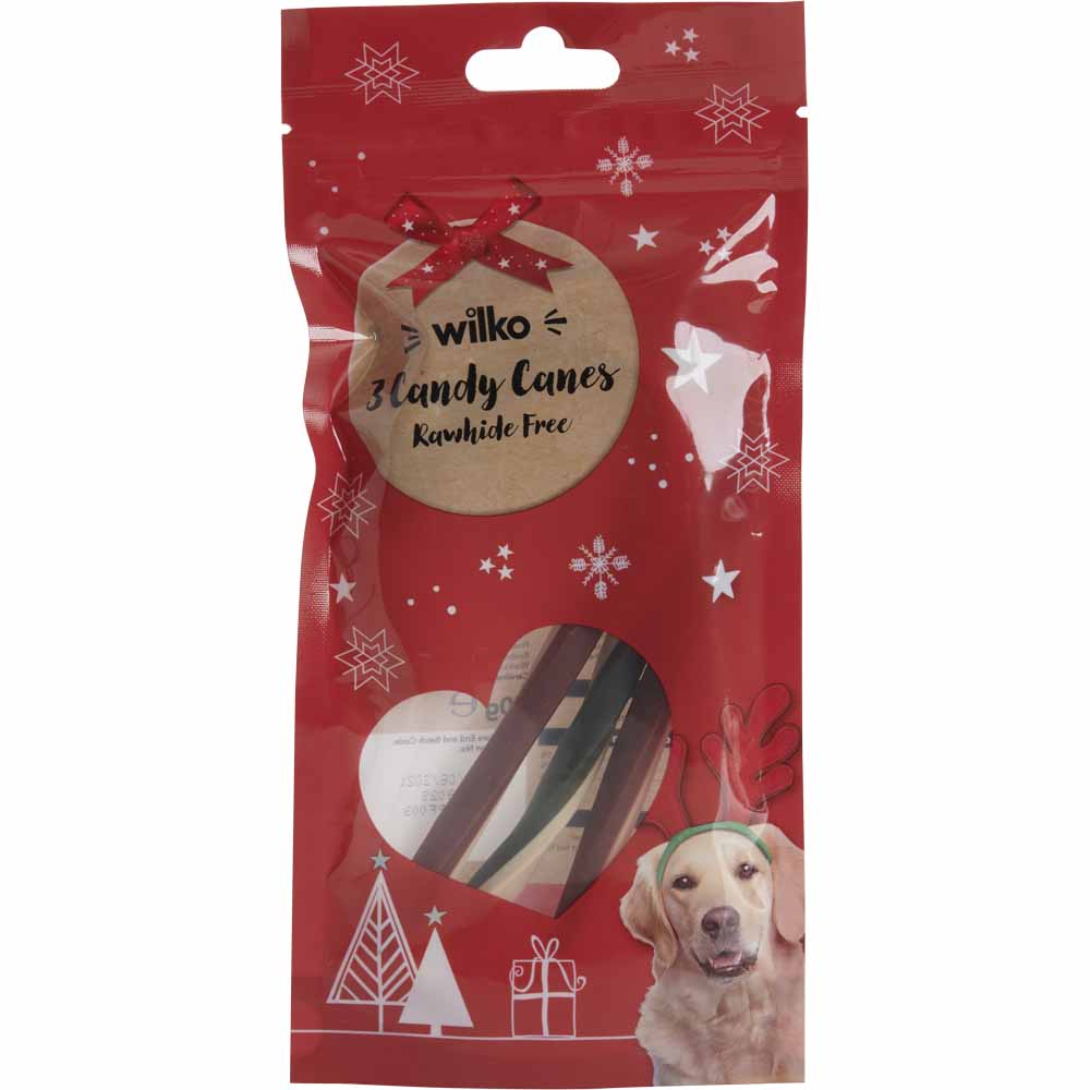 Wilko Candy Canes Rawhide Free 3pk Image