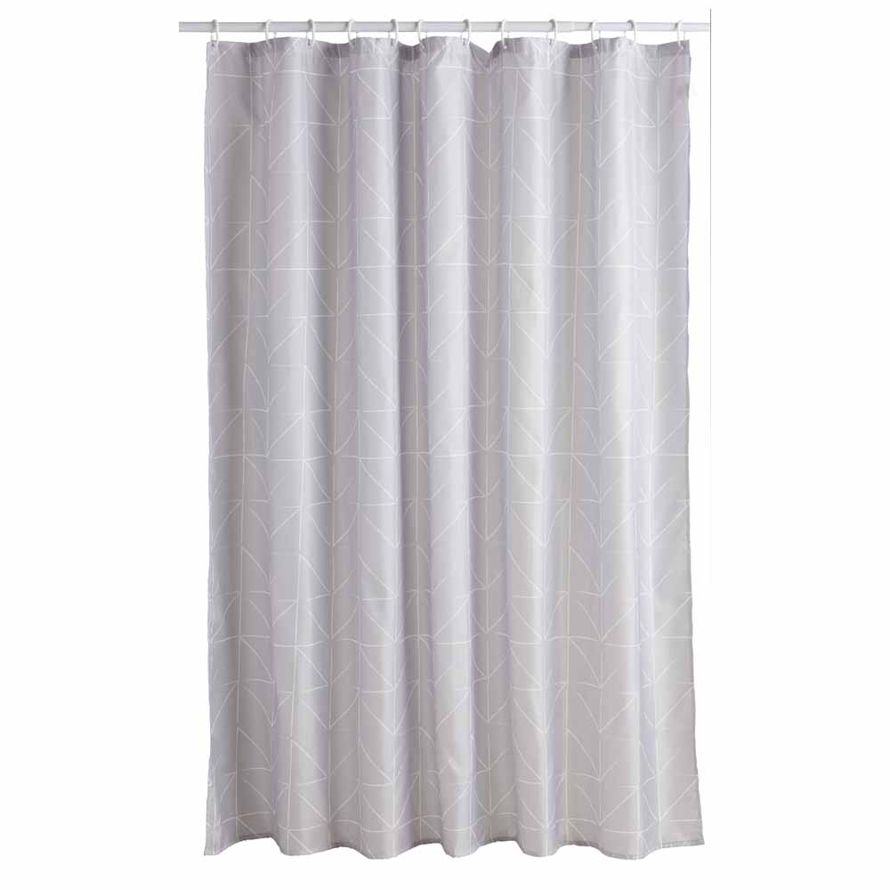 Wilko Triangle Print Shower Curtain Grey Image