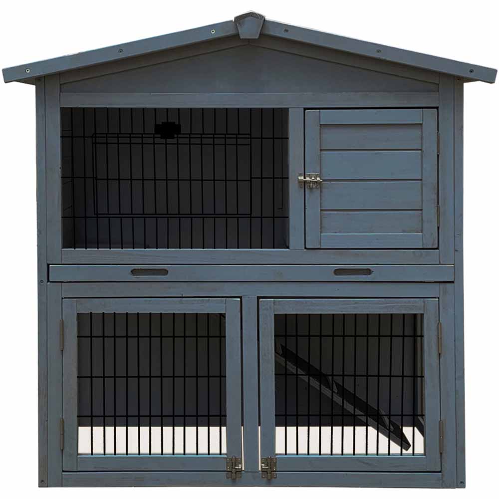 Charles Bentley Grey Two Storey Pet Hutch With Play Area Image 1