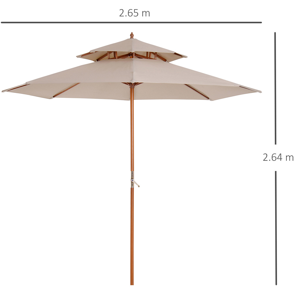 Outsunny Beige Umbrella Parasol 2.65m Image 8