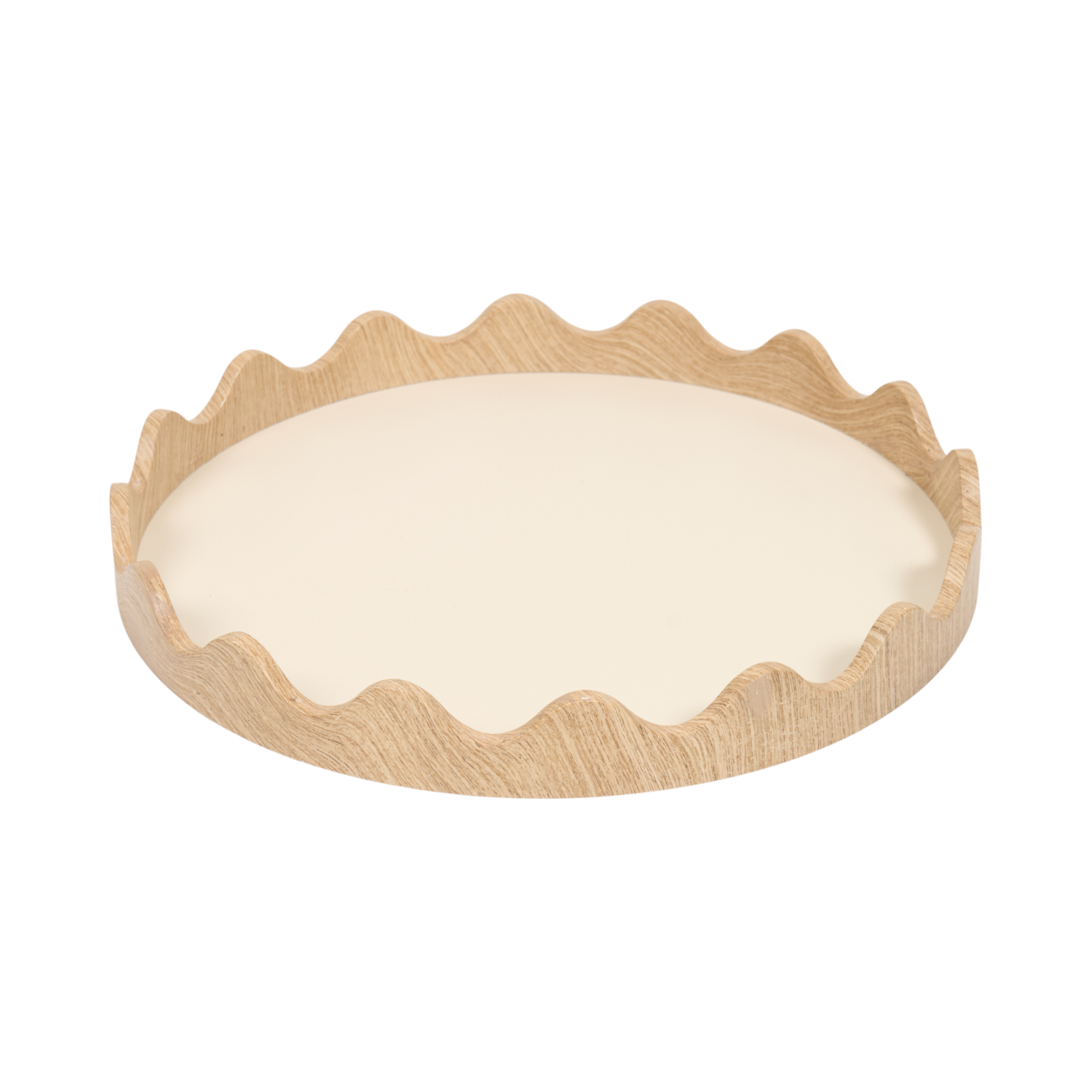Wavy Wooden Tray Brown Image 1