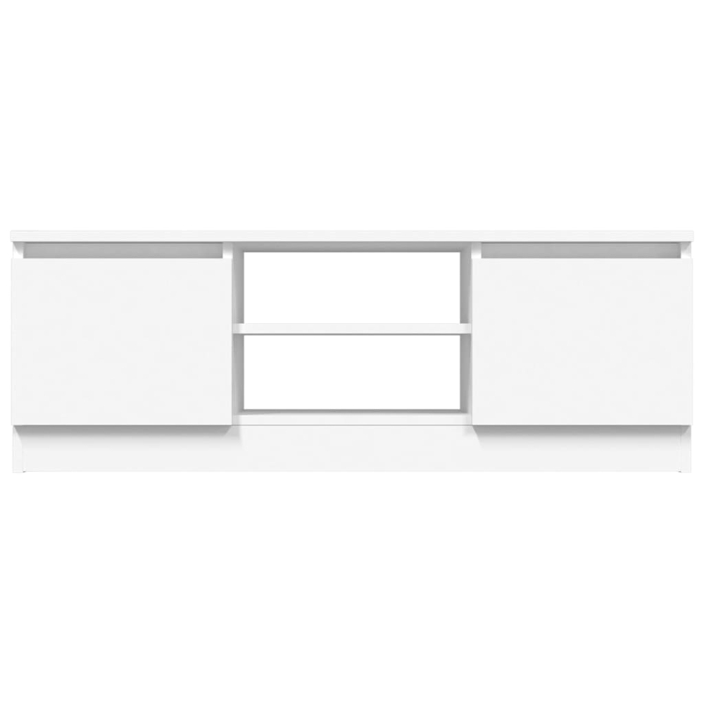 vidaXL 2 Door 2 Shelf White TV Cabinet Image 3