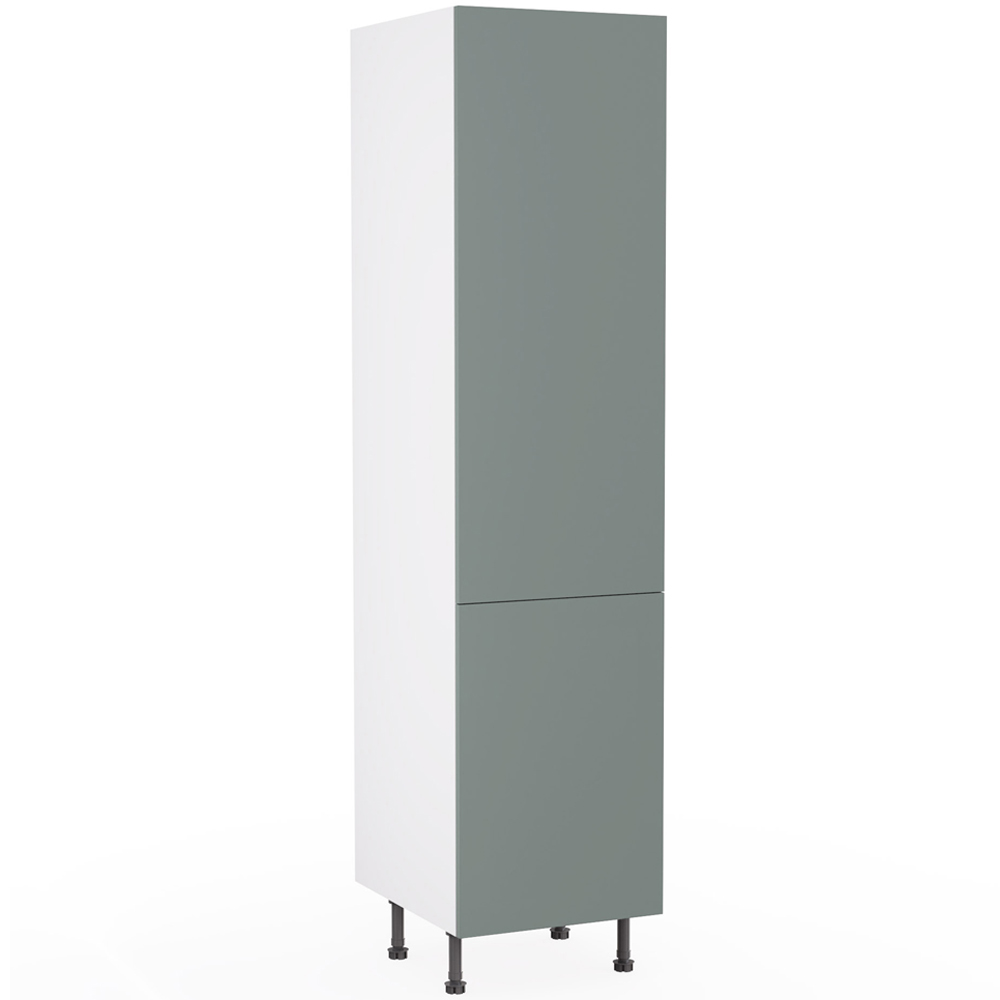 Kitchen Kit Slab Supermatt Agave Green Larder Cabinet Flatpack 500mm Image 1