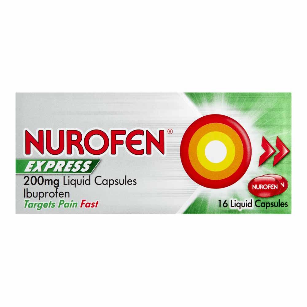 Nurofen Ibuprofen Express Liquid Capsules 16 pack Image 1
