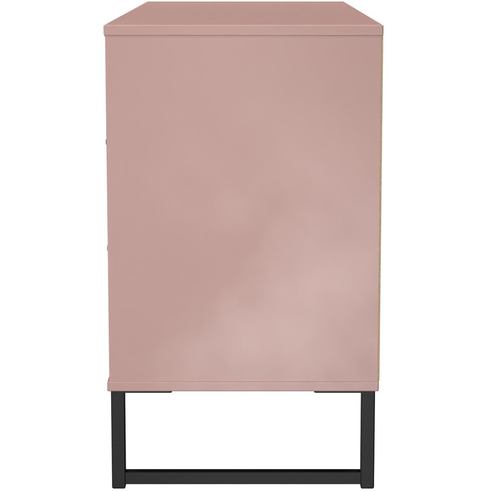 Crowndale Fluted 6 Drawer Kobe Pink Wide Chest of Drawers Ready Assembled Image 3