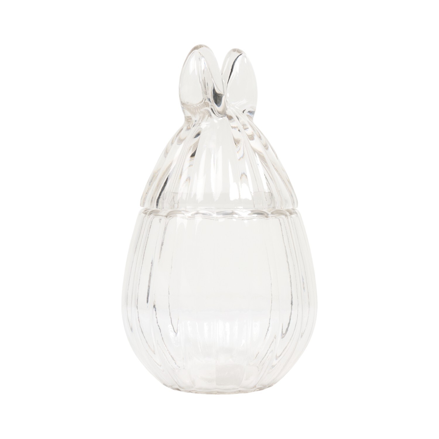 Ribbed Bunny Glass Jar Clear Image 2