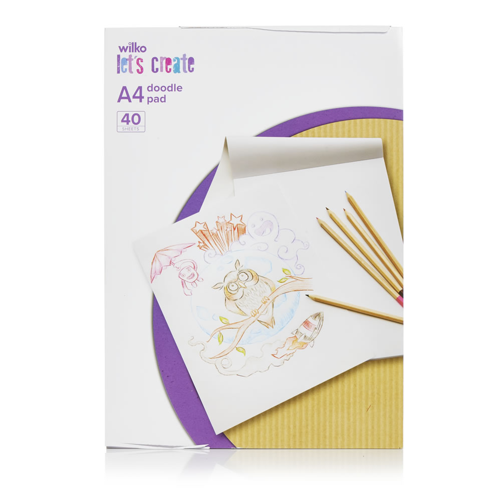 Wilko Let's Create A4 Doodle Pad 80gsm 40 Sheets Image