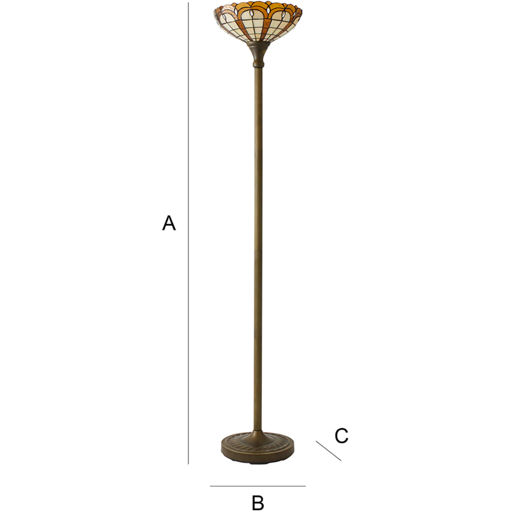 ValueLights Tiffany Inspired Stunning Jewel Metal Glass Uplighter Floor Lamp Image 7