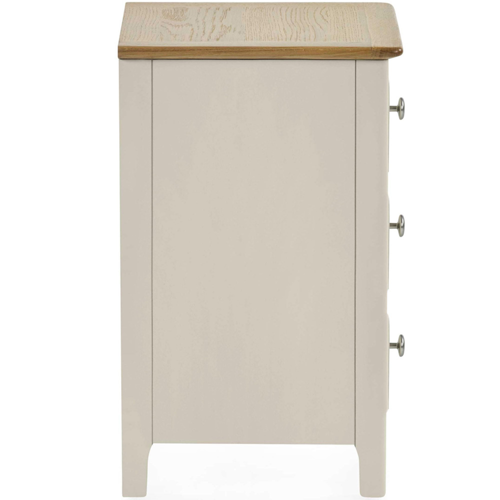 Julian Bowen Somerset 3 Drawer Truffle Grey and Oak Compact Bedside Table Image 5