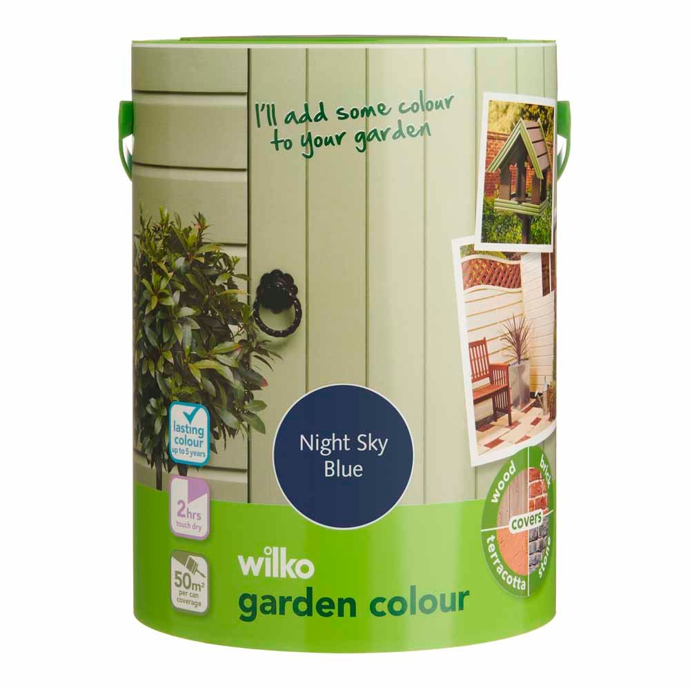 Wilko Garden Colour Night Sky Blue Wood Paint 5L Image 2
