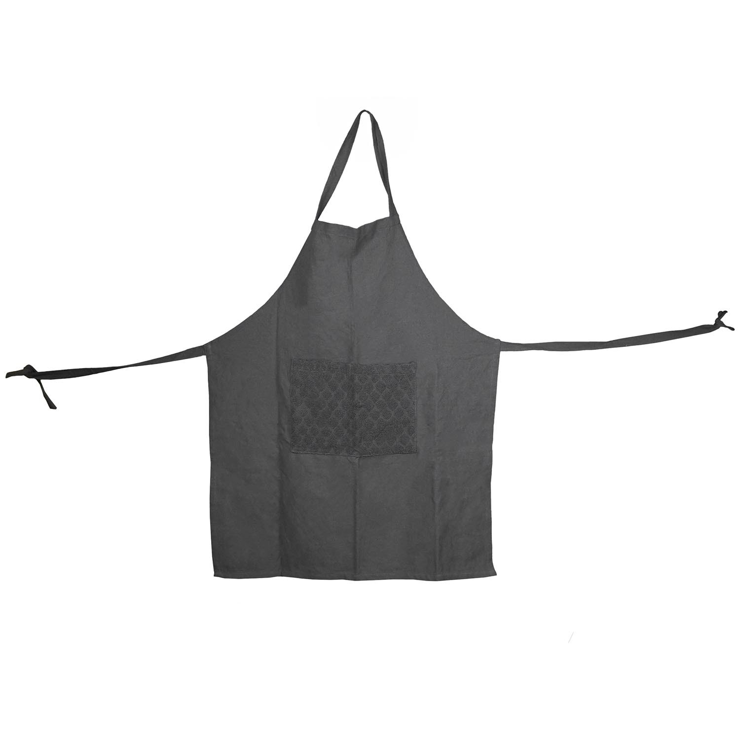 Terry Apron with Pocket - Dark Grey Image 1