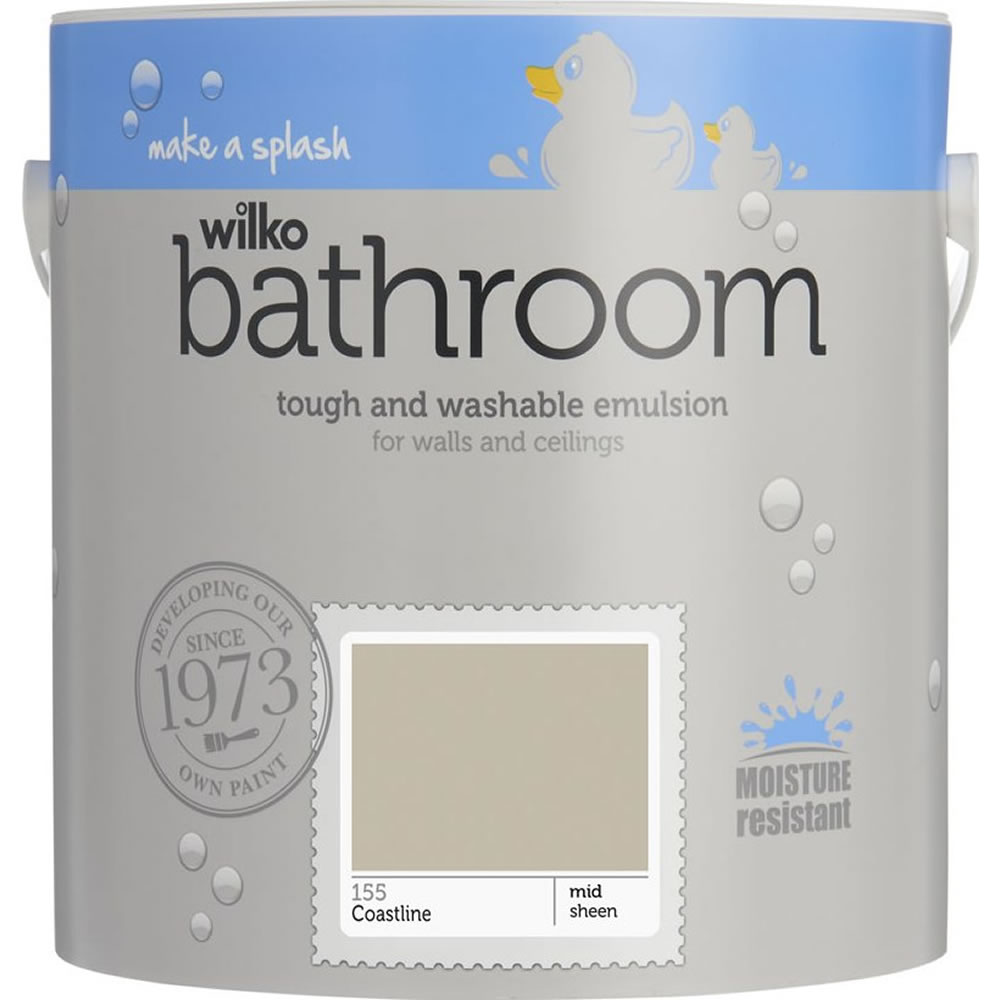 Wilko Bathroom Coastline Mid Sheen Emulsion Paint 2.5L Wilko