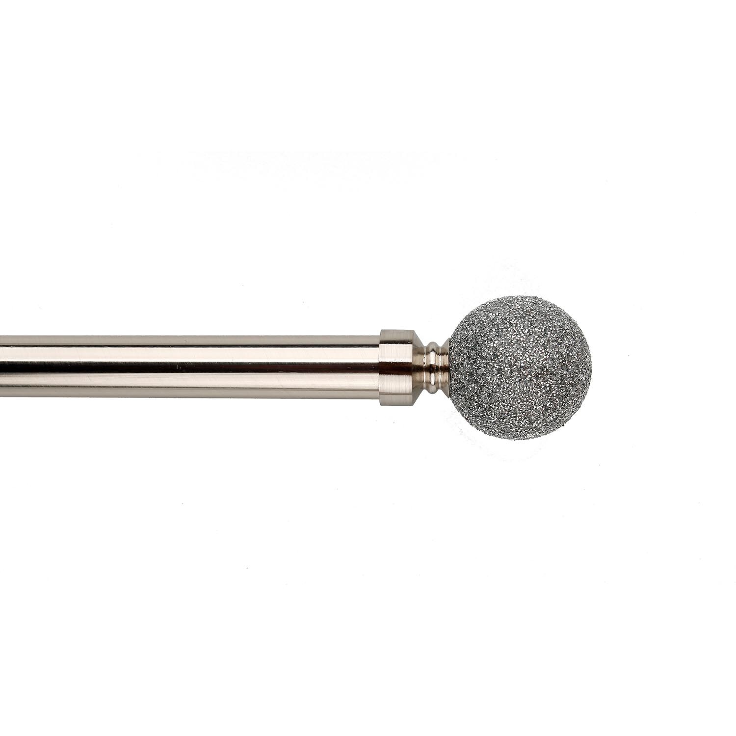 Quartz 120cm Silver Curtain Pole Image