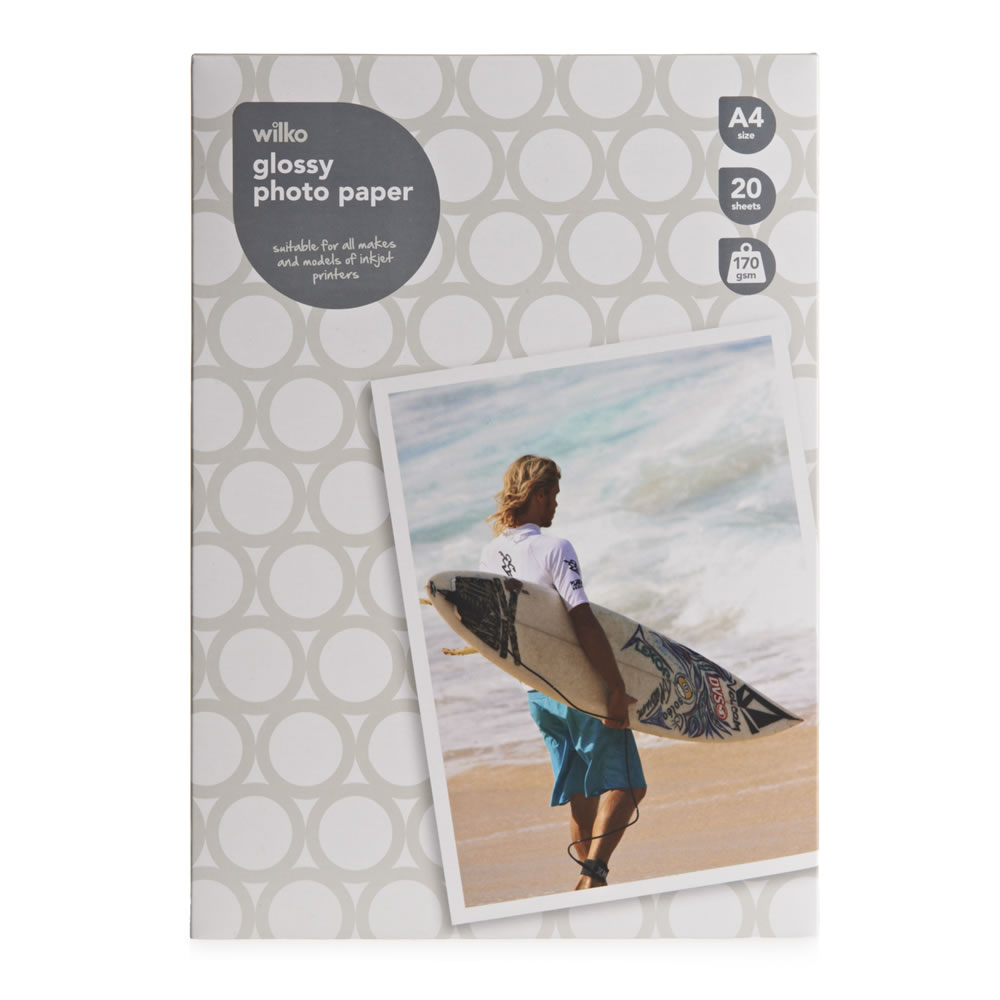 Wilko A4 Glossy Photo Paper 20 Sheets Image