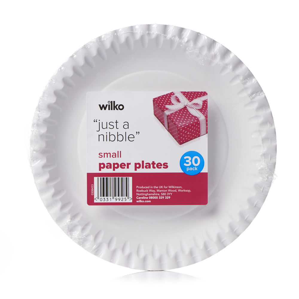 Wilko Paper Plates White 30 pack