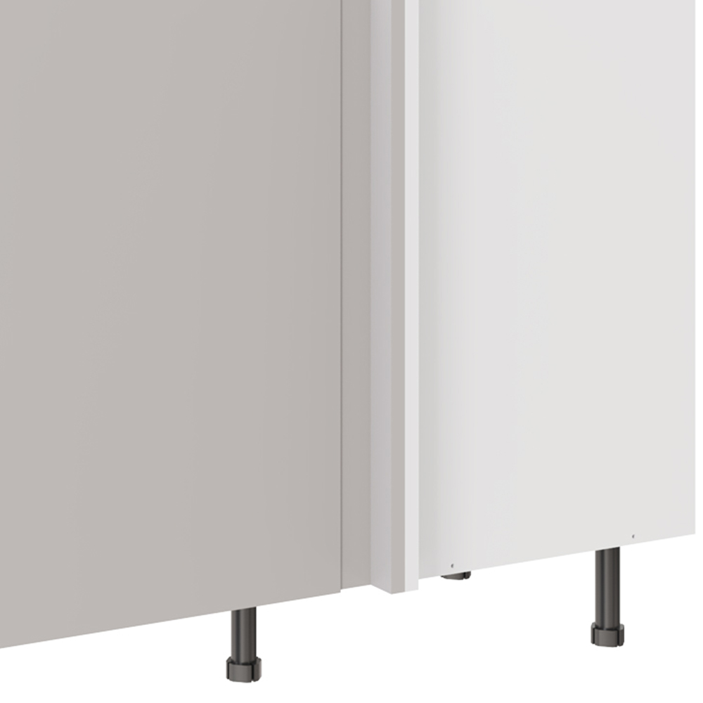 Kitchen Kit Slab Supergloss Light Grey Drawerline Base Cabinet 1000mm Image 3