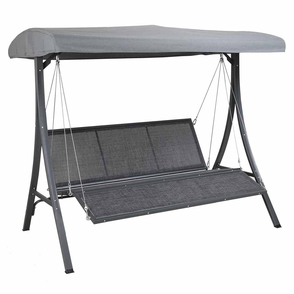 Charles Bentley 3 Seat Swing Chair Grey Image 4