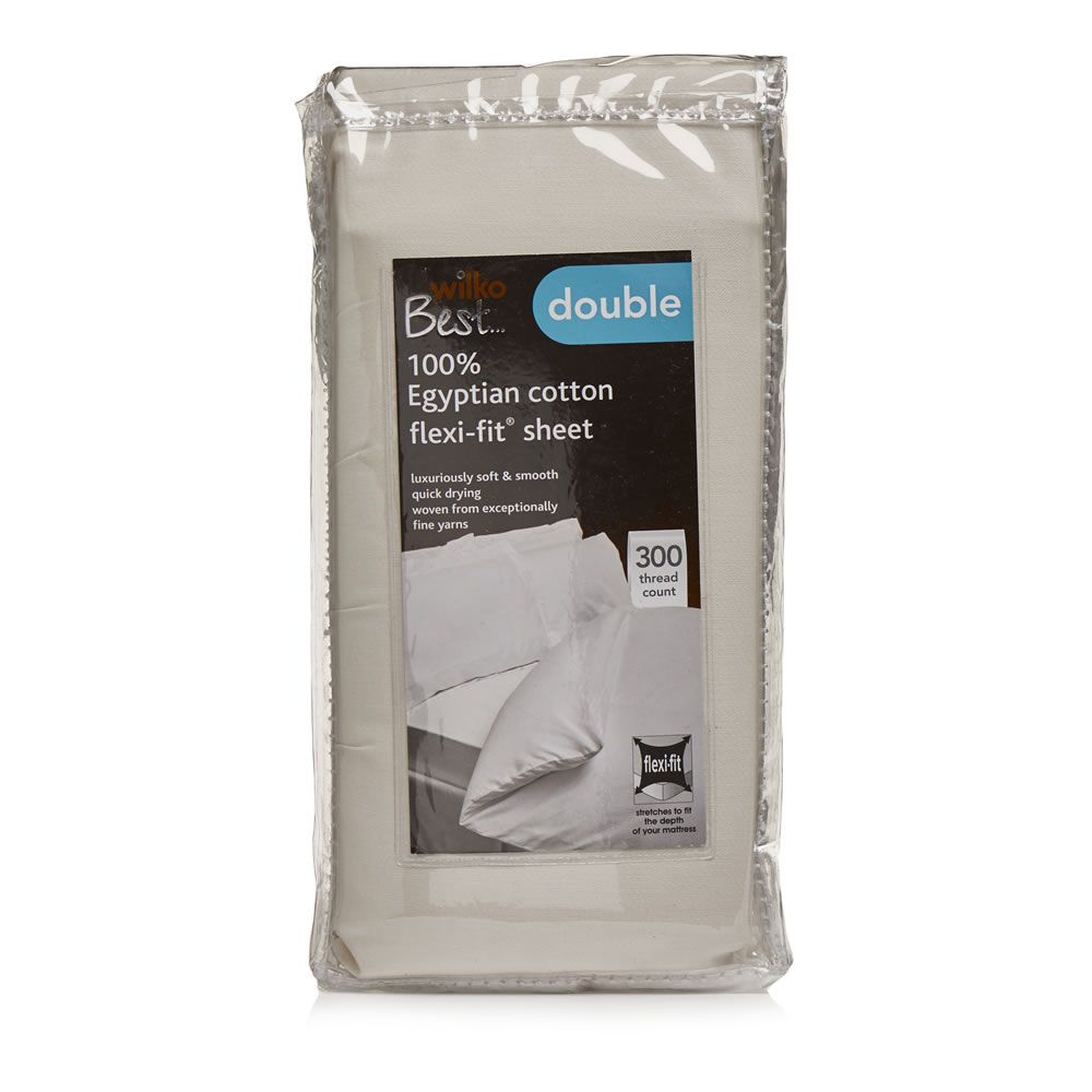 Wilko Best 100 Egyptian Cotton Cream Double Fitted Sheet Wilko