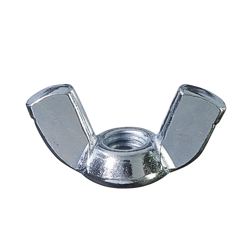 Wilko M6 Zinc Plated Wing Nut 4 Pack Image 2