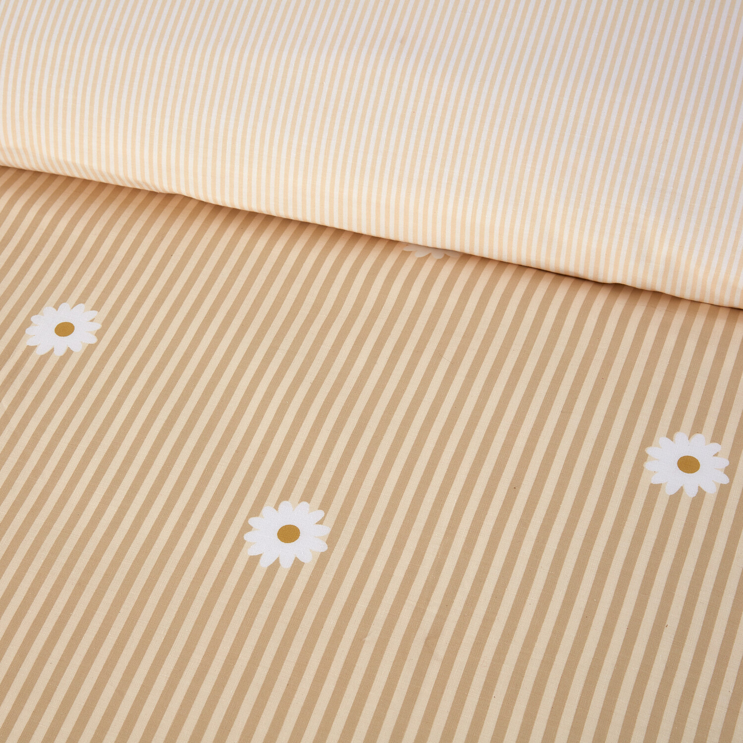 Daisy Stripe Duvet Set Yellow Single Image 4