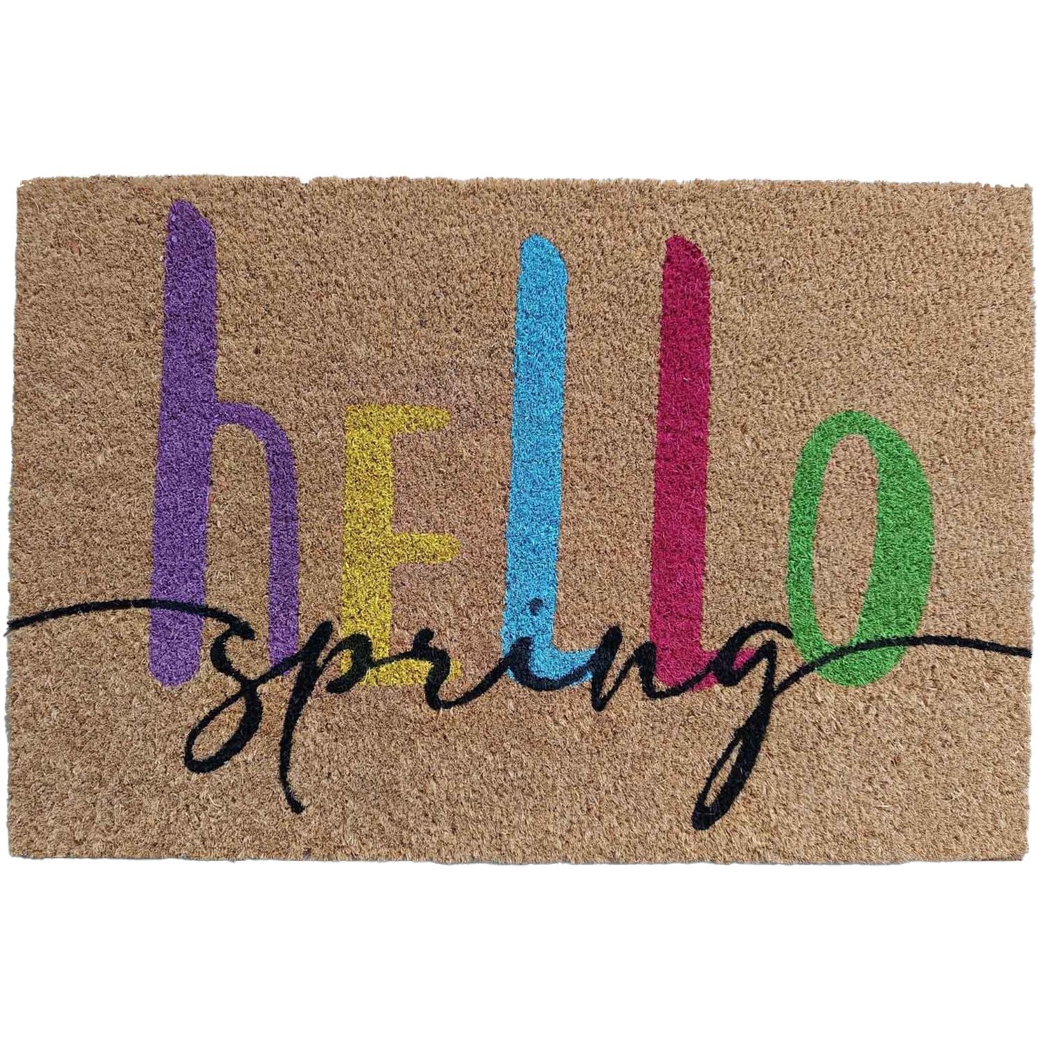 Printed Spring or Strawberry Coir Mat - Multicolour Image 1