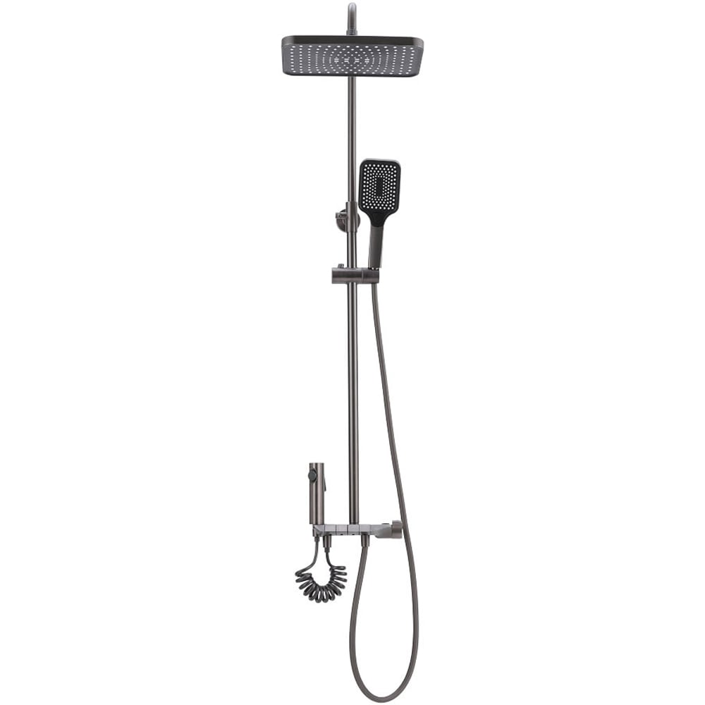 H&O Direct Grey High Pressure Shower Set with Spray Gun Image 2