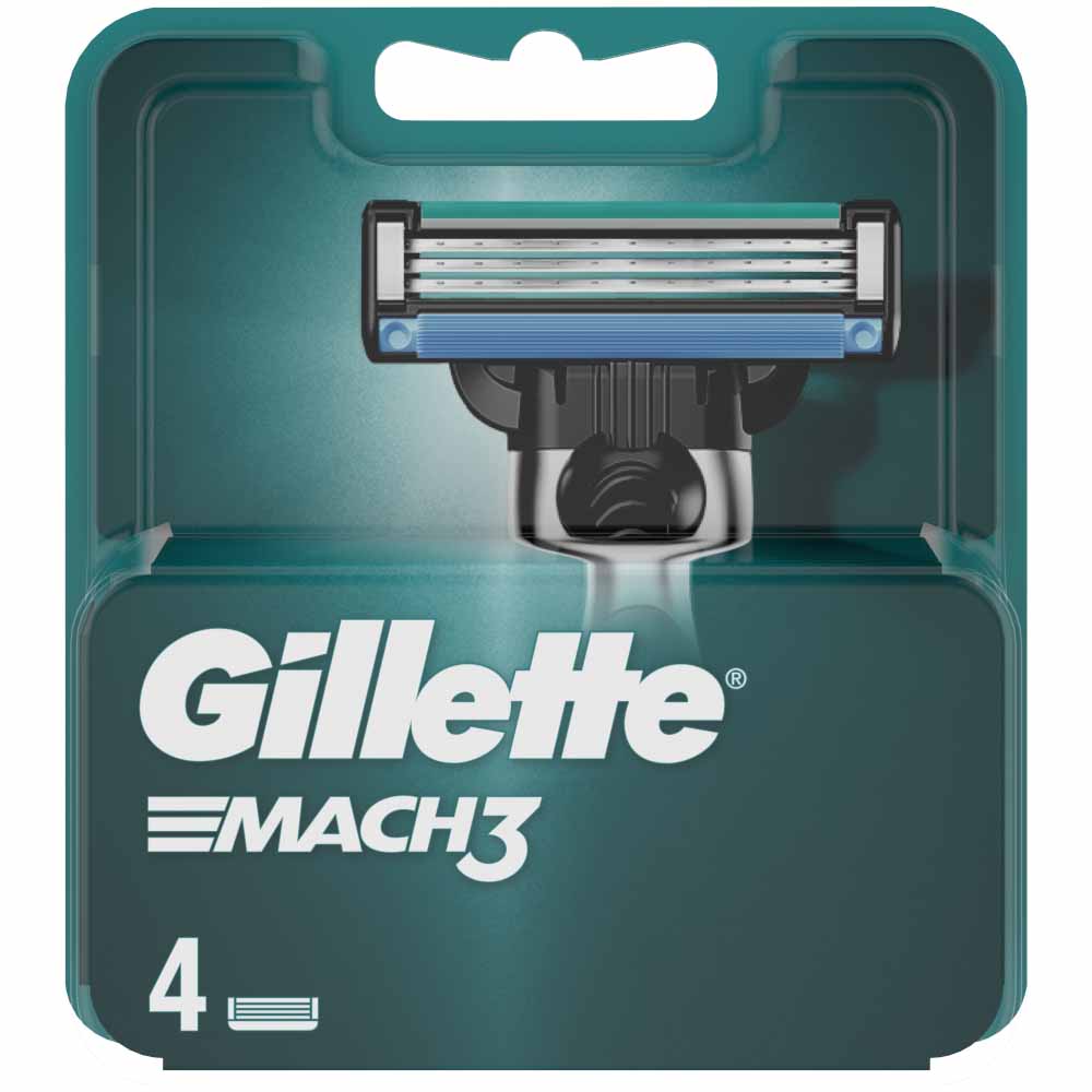 Gillette Mach 3 Mens Razor Blades 4 pack Image 2