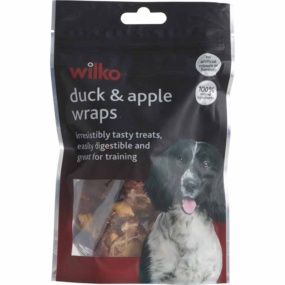 Wilko best duck and apple wraps dog treats 100g