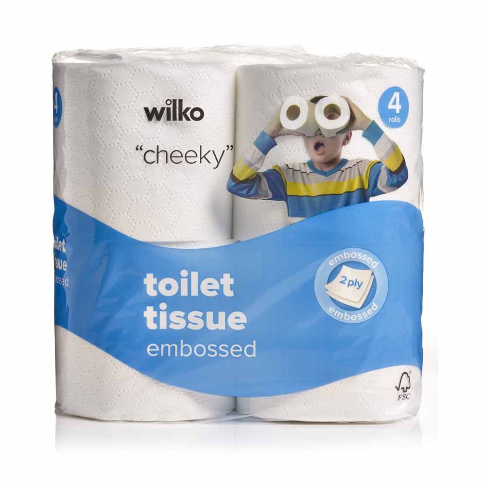 Wilko Embossed Toilet Tissue 4 Rolls 2 Ply Image