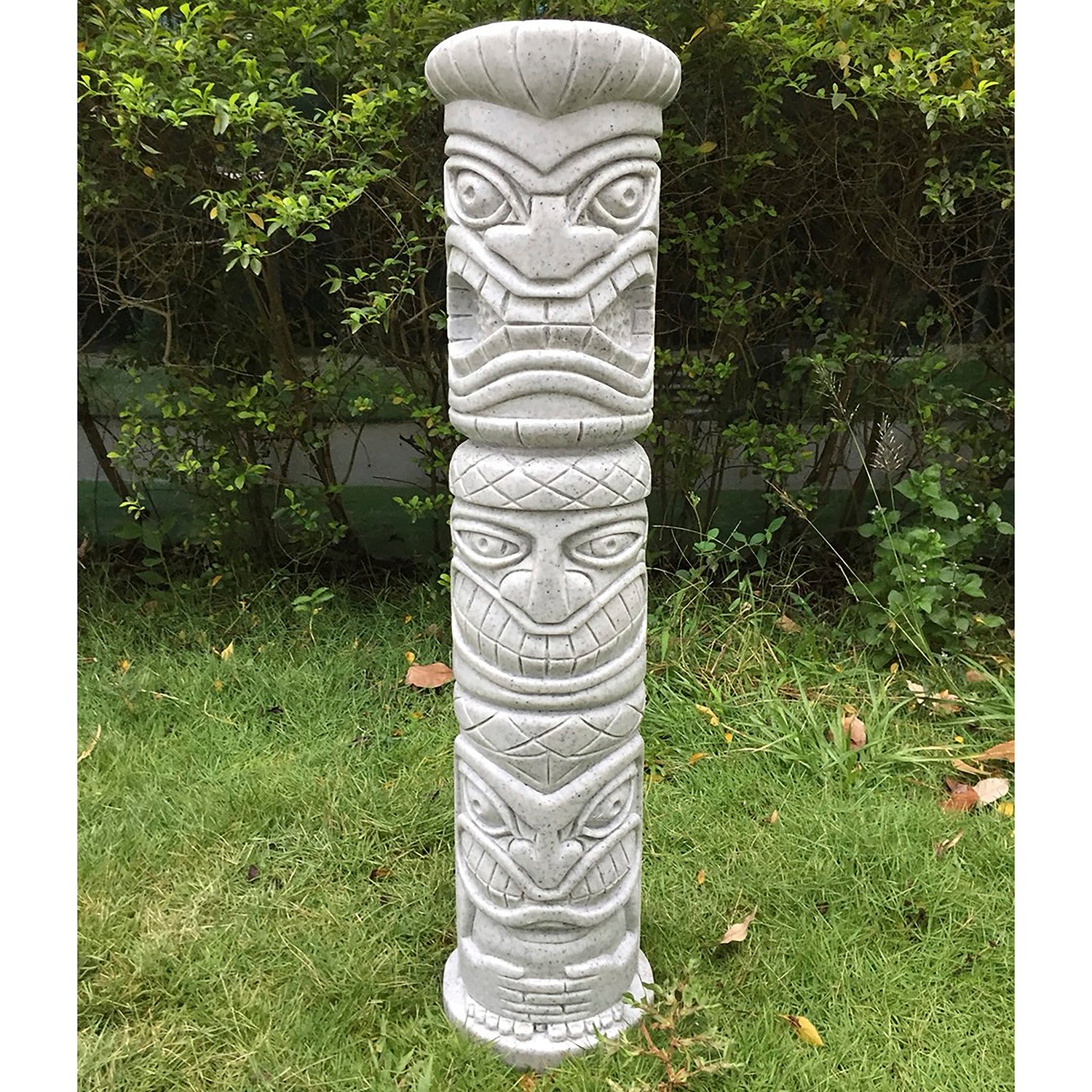 Granite Tiki Head Column Ornament Image 2