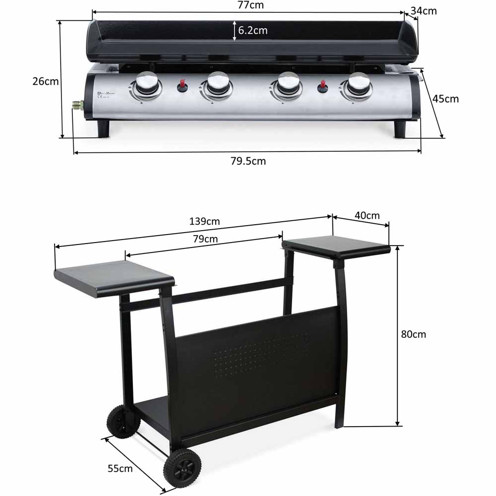 Callow 4 Burner Gas Plancha with Stand Image 9