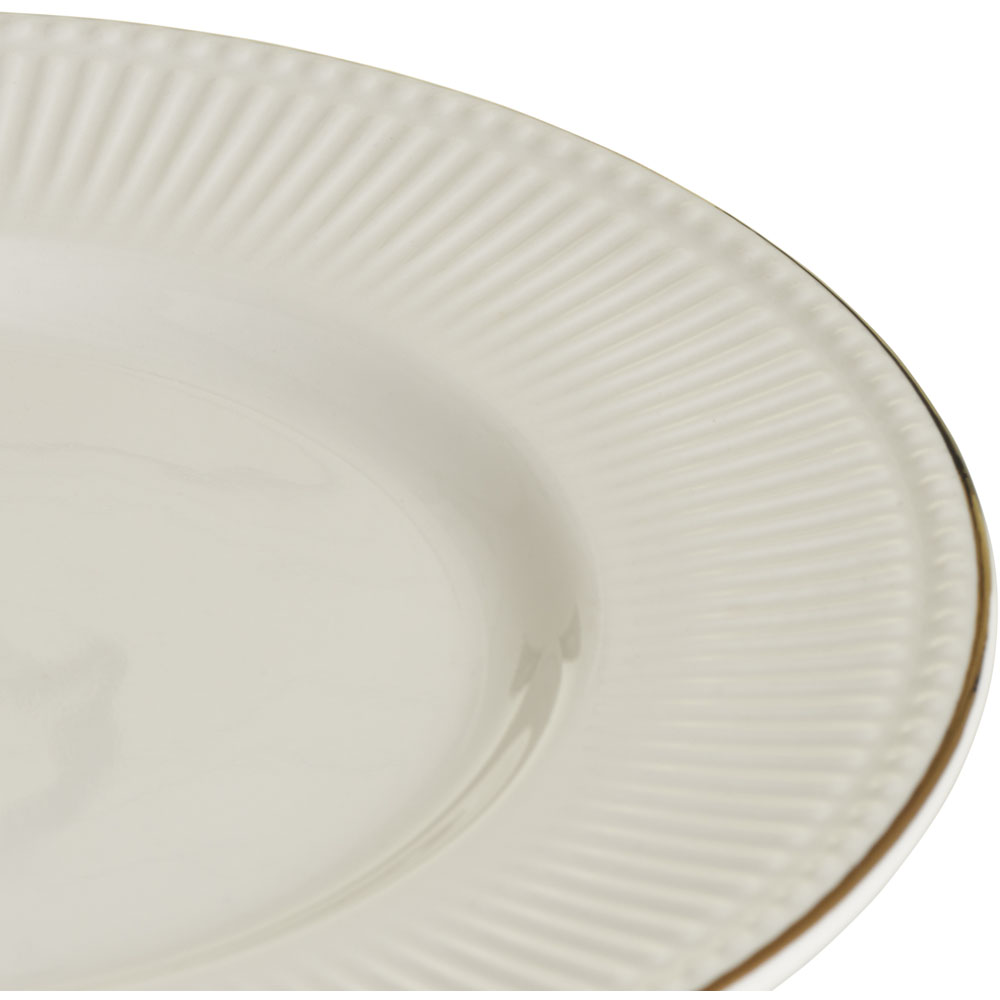 Wilko White Ribbed Side Plate Porcelain Wilko